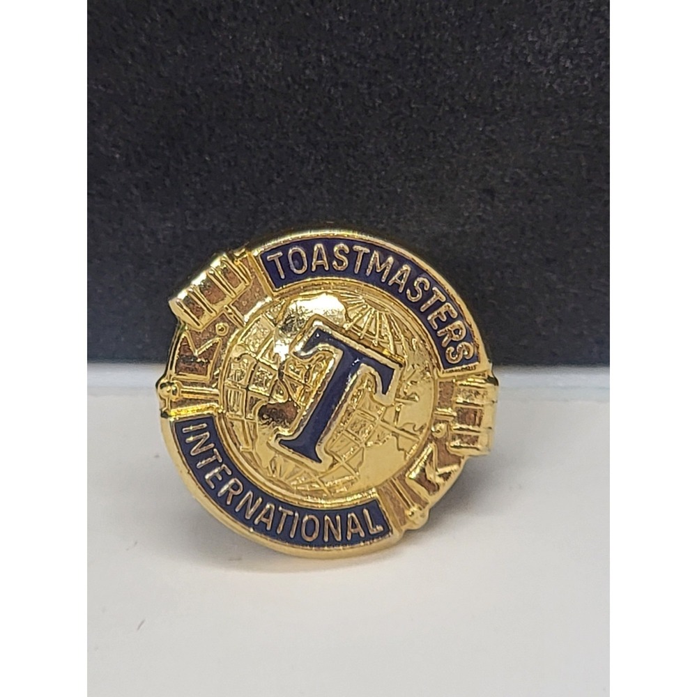 Vintage Toastmasters International Gold Tone Enamel Lapel Pin Pinback Tie Tac
